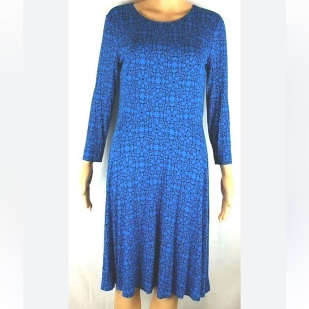 LOFT Blue Sheath Dress with Long Sleeves